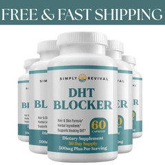 Simply 5-Pack Revival DHT Blocker – Promote Healthy Hair Growth – 300 Capsules