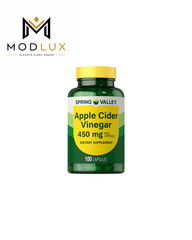 Spring Valley Apple Cider Vinegar 450mg Capsules 100 Count Dietary Supplement