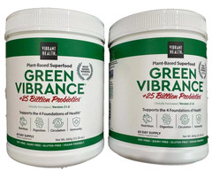 LOT OF 2 VIBRANT HEALTH Green Vibrance Powder 60 Servings 23.83 oz EXP2027+ NEW
