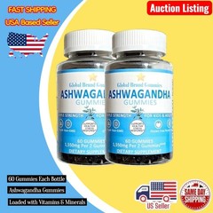 2 x Ashwagandha Gummies Lot 1550 MG w Vitamin D3 120 CT Auction Listing