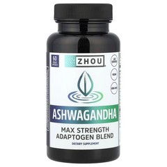2 X Zhou Nutrition, Ashwagandha, 60 Veggie Capsules