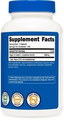 3 bottles Nutricost N-Acetyl L-Cysteine (NAC) 600mg, 120 Vegan Capsules NEW