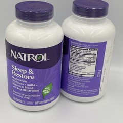 Natrol Sleep & Restore Magnesium GABA Melatonin 5mg 120 Caps Drug-Free Exp 7/27