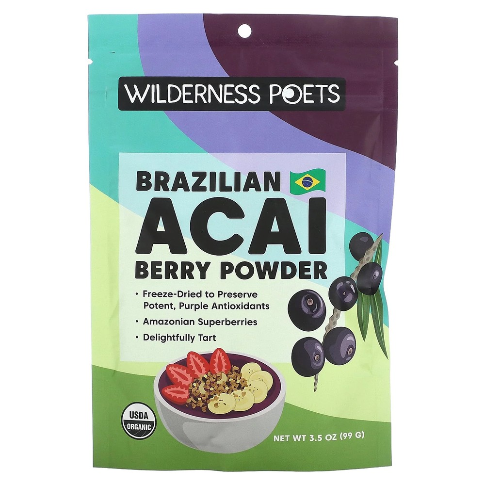 2 X Wilderness Poets, Organic Brazilian Acai Berry Powder, 3.5 oz (99 g)