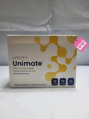 Unicity Unimate Lemon Flavor Stick Packs 30 Count Yerba Mate Energy Focus Drink