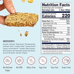 YES Nut Bars – Black Sesame Sea Salt – Healthy Vegan Snack – 6 Count