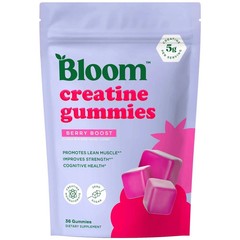 Bloom Creatine Monohydrate Gummies 5g/Serving Sugar Free Berry 36 Count