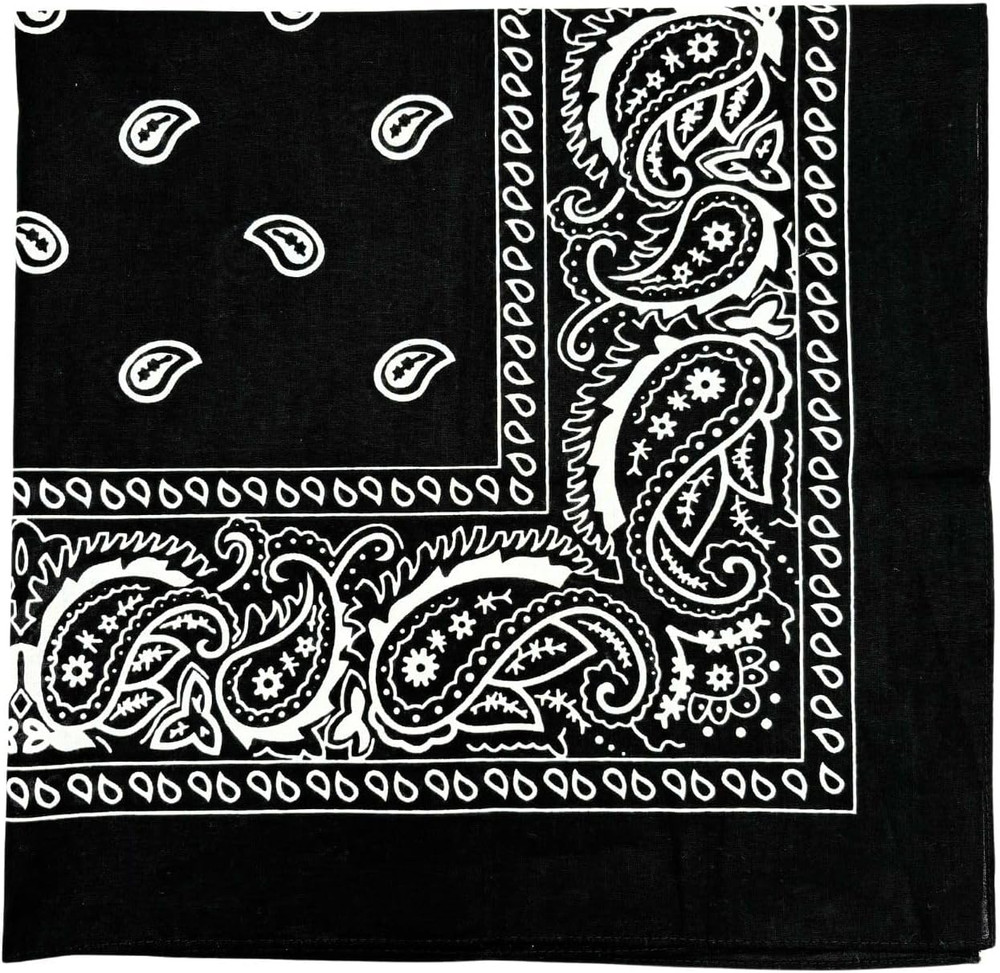 Extra Large Bandana 27” X 27” 100% Cotton for Men & Women Paisley Handkerchief H