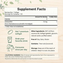 Micro Ingredients 12mg Astaxanthin Softgels Microalgae Antioxidant Skin Support