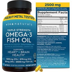 Omega 3 Fish Oil Supplement for Women and Men – 2500 mg Triple Strength Fish Oil
