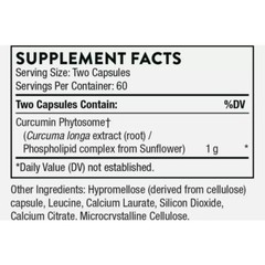 Curcumin Thorne Absorption 1000mg 60 Capsules High Phytosome Supplement New