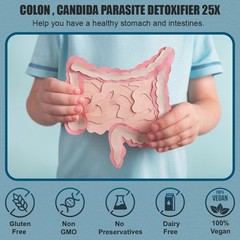 Parasite Candida X25 Colon Detox Cleanse Natural Herbal Supplement 120 Capsules