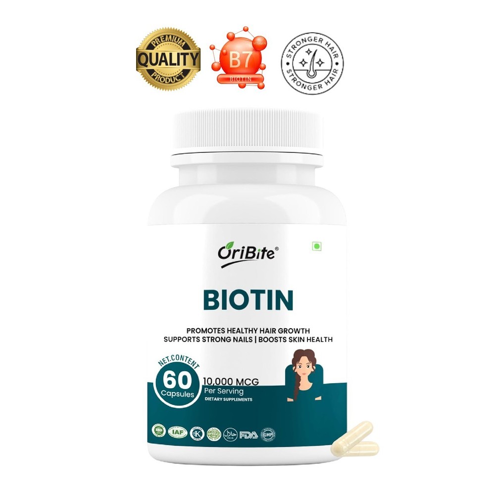 ORI.BITE Biotin 10000mcg Zinc Vitamin C 60 Veg Capsules