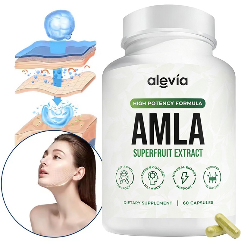 Alevia Organic Amla Capsules 1000mg Indian Gooseberry Antioxidant Supplement 60c