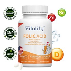 Folic Acid 1200mcg, 60 Softgels With Biotin & Vitamin B6 – High Potency