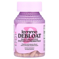 2 X Lemme, Debloat, Daily Digestive Enzymes & Probiotics, 60 Vegan Capsules