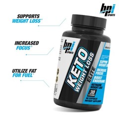 BPI Sports Keto Weight Loss ELITE “1st Ketogenic Fat Burner” 60 Caps MCTs BHB