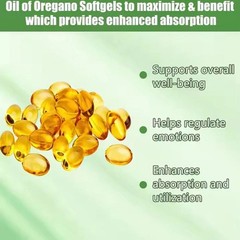 2 Oil 1 in of Oregano & Black Seed Softgels Count with Carvacrol,Immune Supports