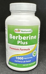 Berberine Plus, 1000 Mg/per Serving 120 Capsules 3rd Party Lab Tested
