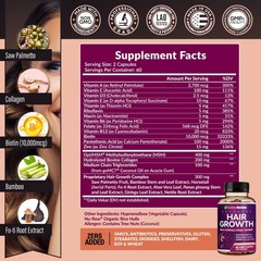 Hair Growth Vitamins for Women | Biotin 10000mcg Collagen Patented