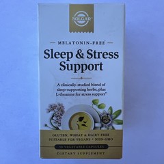 Sleep & Stress Support, 30 Veggie Capsules- Melatonin, Gluten, Wheat Exp. 2/26+