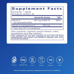 Pure Encapsulations Vitamin D3 K2 Bone & Immune Support 60 Capsules