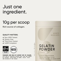 Keto Friendly Gelatin Collagen Cooking Powder – Sourced from Pasture Raised Cows