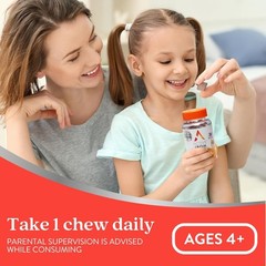 Active Iron Supplement 7mg + Vitamin D for Kids, Increases Energy, 30 Chews