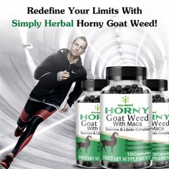 Horny Goat Weed and maca Extract -Gluten Free, Non-GMO,Unisex