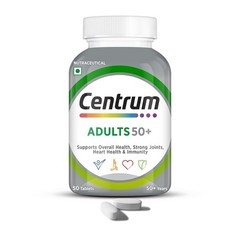 Centrum Adults 50+ Multivitamin Tablets 50 Count With 23 Vital Nutrients