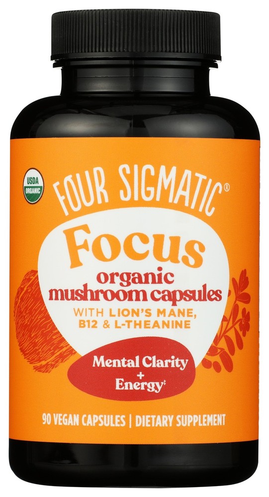 Four Sigmatic Organic Focus Mushroom Capsules 90 Vegan Count Ct 1 Pack