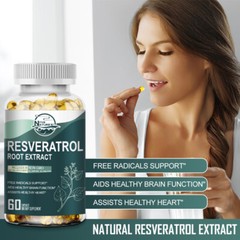 Resveratrol Capsules 1200MG Maximum Strength Anti Aging Antioxidant Supplement