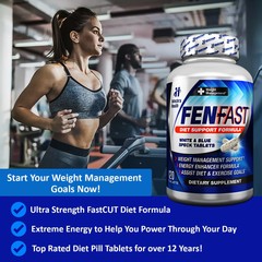 FENFAST® Appetite Suppressant Diet Pills + Max Strength Energy 120 W/B Tablets