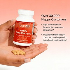 NEW LUXRY Happy Saffron Plus by BrainMD,Positive Mood & Emotional Wellness
