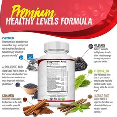 Toplux Premium Blood Sugar Complex Supplement Supports Healthy Blood Sugar Level