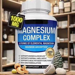 1~5x Magnesium Complex Supplement 8 Elemental 1000mg – Vegan Non-GMO 90 Capsules