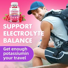 Potassium Gummies 1000mg, Bicarbonate 60 Count (Pack of 1)