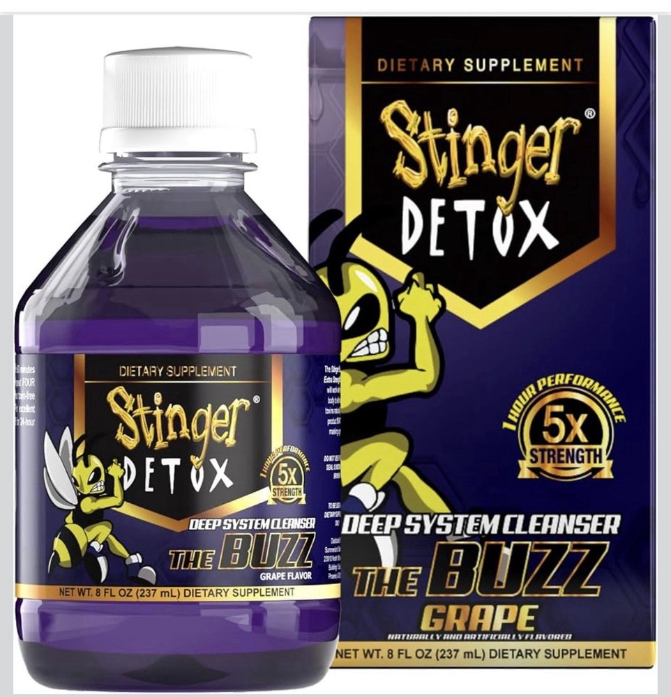 Stinger Detox Buzz 5X Deep System Cleanser Drink – Grape Flavor – 8 FL OZ