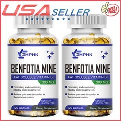 240 Benfotiamine Capsules 300mg Fat Soluble Thiamine Vit B1 NON-GMO,Gluten Free