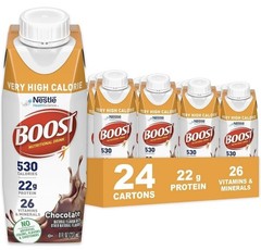 Nestle Boost Very High Calorie Complete Nutritional Drink Chocolate 8oz 24 Ct