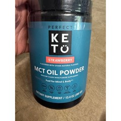 Perfect Keto Strawberry MCT Oil Powder 13.4 oz Coconut Supplement 30 Servings