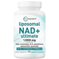NEW NAD+ Supplement with Glutathione, Resveratrol, Astaxanthin – 10-in-1 Formula