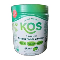 KOS Organic Superfood Greens Powder – Apple – Size: 9.38 oz