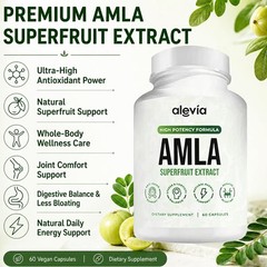 5x Alevia Organic Amla Capsules 1000mg Indian Gooseberry Antioxidant Supplement