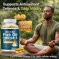 Fish Oil Omega 3 Fatty Supplements Heart, Brain, Immune Support – 60 Softgels
