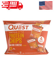 Quest Protein Chips Nacho Cheese Tortilla Style Chips 4 Pack 1.1 Oz High Protein