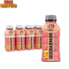 BODYARMOR Lyte Peach Mango Electrolyte Sports Drink, 12 fl oz, 8 Pack Bottles-