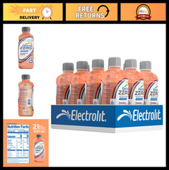 Electrolyte Drink Zero Sugar, Strawberry-Banana Flavor, 21 Fl Oz, 12 Pack