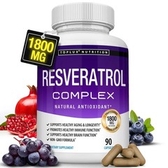 Resveratrol Supplement 1800mg –Antioxidant for Cellular Health & Anti-Aging