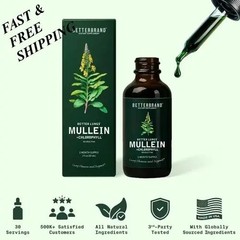 NEW Mullein Leaf & Chlorophyll Drops for Lung Detox & Mucus Cleanse – 30Servings